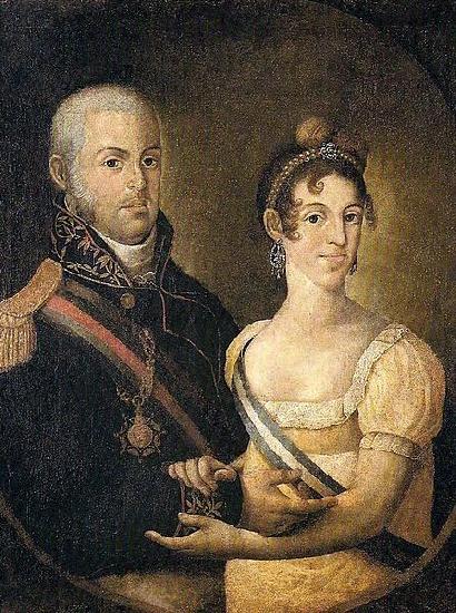Manuel Dias de Oliveira Portrait of John VI of Portugal and Charlotte of Spain Germany oil painting art